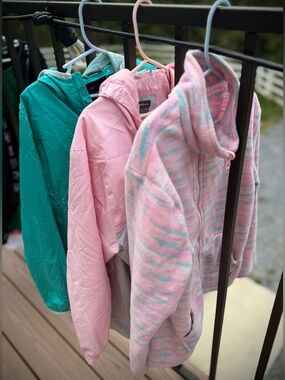 Eddie Bauer | S 7/8 | Fleece Windbreaker + Fleece Zip-up Shell Jacket Bundle